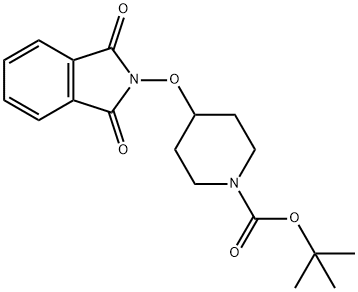 1-Piperidinecarboxylic acid, 4-[(1,3-dihydro-1,3-dioxo-2H-isoindol-2-yl)oxy]-, 1,1-dimethylethyl ester 구조식 이미지