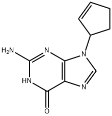 2-Amino-9-(cyclopent-2-en-1-yl)-1H-purin-6(9H)-one 구조식 이미지