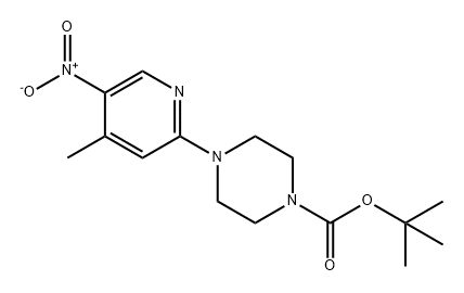 1-Piperazinecarboxylic acid, 4-(4-methyl-5-nitro-2-pyridinyl)-, 1,1-dimethylethyl ester Structure