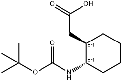 N-Boc-trans-2-(2-aminocyclohexyl)acetic acid 구조식 이미지