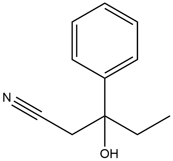 Benzenepropanenitrile, β-ethyl-β-hydroxy- 구조식 이미지
