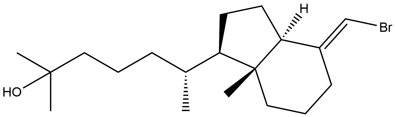 1H-Indene-1-pentanol, 4-(bromomethylene)octahydro-α,α,ε,7a-tetramethyl-, (εR,1R,3aR,4E,7aR)- 구조식 이미지
