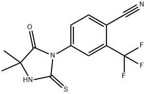 4-(4,4-Dimethyl-5-oxo-2-thioxo-1-imidazolidinyl)-2-trifluoromethylbenzonitrile 구조식 이미지