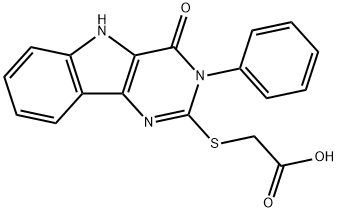 Acetic acid, 2-[(4,5-dihydro-4-oxo-3-phenyl-3H-pyrimido[5,4-b]indol-2-yl)thio]- Structure