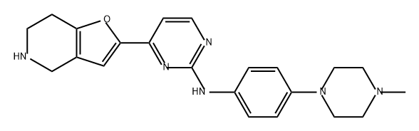 2-Pyrimidinamine, N-[4-(4-methyl-1-piperazinyl)phenyl]-4-(4,5,6,7-tetrahydrofuro[3,2-c]pyridin-2-yl)- 구조식 이미지