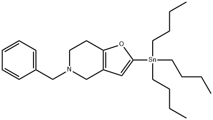 Furo[3,2-c]pyridine, 4,5,6,7-tetrahydro-5-(phenylmethyl)-2-(tributylstannyl)- 구조식 이미지