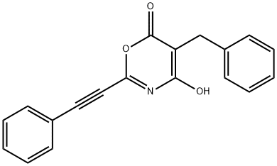 5-Benzyl-4-hydroxy-2-(phenylethynyl)-6H-1,3-oxazin-6-one Structure