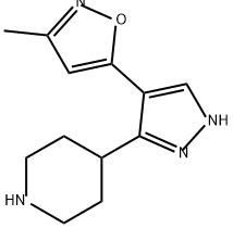 Piperidine, 4-[4-(3-methyl-5-isoxazolyl)-1H-pyrazol-3-yl]- Structure