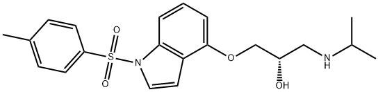 1H-Indole, 4-[2-hydroxy-3-[(1-methylethyl)amino]propoxy]-1-[(4-methylphenyl)sulfonyl]-, (S)- (9CI) Structure