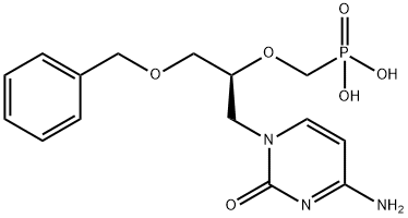 (S)-(((1-(4-Amino-2-oxopyrimidin-1(2H)-yl)-3-(benzyloxy)propan-2-yl)oxy)methyl)phosphonic acid Structure