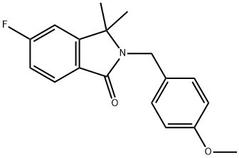 1H-Isoindol-1-one, 5-fluoro-2,3-dihydro-2-[(4-methoxyphenyl)methyl]-3,3-dimethyl- Structure