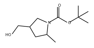 1-Pyrrolidinecarboxylic acid, 4-(hydroxymethyl)-2-methyl-, 1,1-dimethylethyl ester Structure