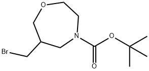 1,4-Oxazepine-4(5H)-carboxylic acid, 6-(bromomethyl)tetrahydro-, 1,1-dimethylethyl ester Structure