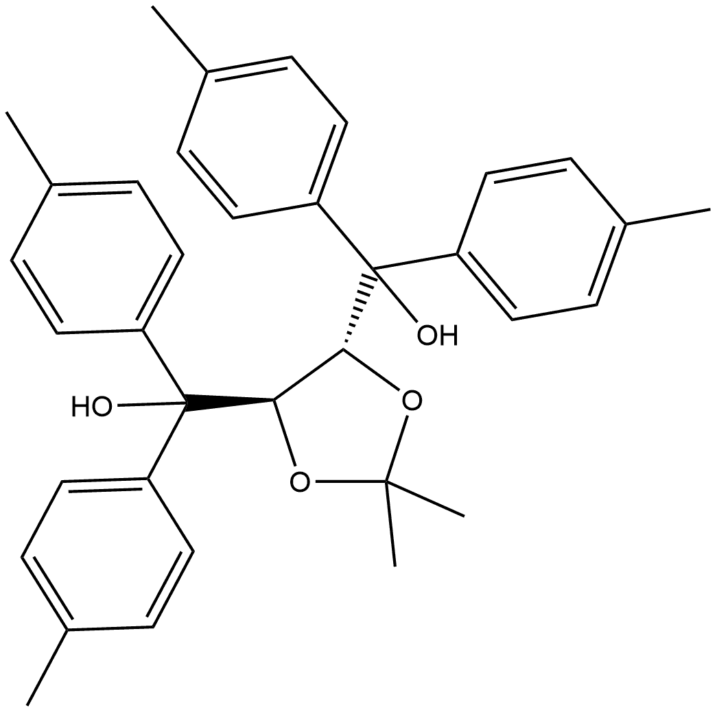 1,3-Dioxolane-4,5-dimethanol, 2,2-dimethyl-α,α,α',α'-tetrakis(4-methylphenyl)-, (4R,5R)- 구조식 이미지