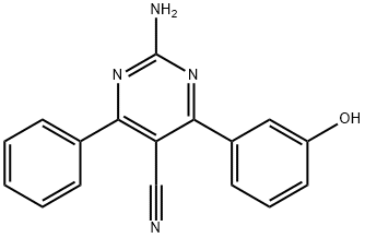 5-Pyrimidinecarbonitrile, 2-amino-4-(3-hydroxyphenyl)-6-phenyl- Structure