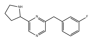 Pyrazine, 2-[(3-fluorophenyl)methyl]-6-(2-pyrrolidinyl)- Structure