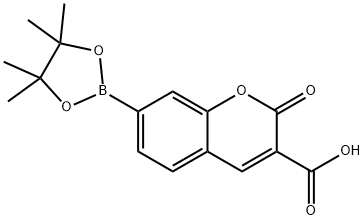 2H-1-Benzopyran-3-carboxylic acid, 2-oxo-7-(4,4,5,5-tetramethyl-1,3,2-dioxaborolan-2-yl)- Structure