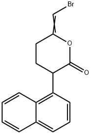 6-(Bromomethylene)-3-(naphthalen-1-yl)tetrahydro-2H-pyran-2-one Structure