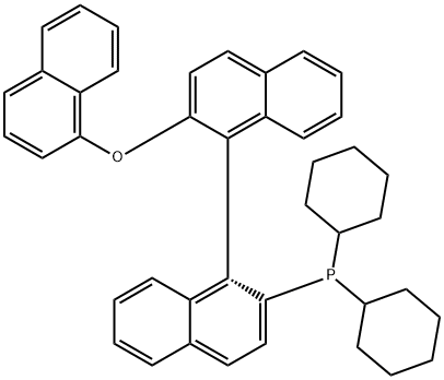 (1R)-Dicyclohexyl(2'-(naphthalen-1-yloxy)-[1,1'-binaphthalen]-2-yl)phosphine Structure
