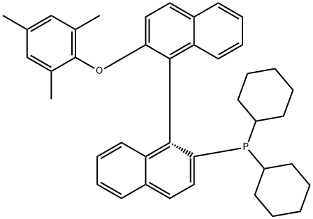 (1R)-Dicyclohexyl(2'-(mesityloxy)-[1,1'-binaphthalen]-2-yl)phosphine Structure