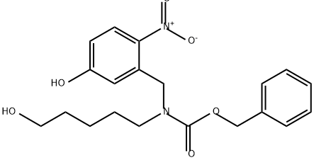 Carbamic acid, N-[(5-hydroxy-2-nitrophenyl)methyl]-N-(5-hydroxypentyl)-, phenylmethyl ester Structure