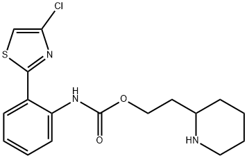 Carbamic acid, N-[2-(4-chloro-2-thiazolyl)phenyl]-, 2-(2-piperidinyl)ethyl ester 구조식 이미지