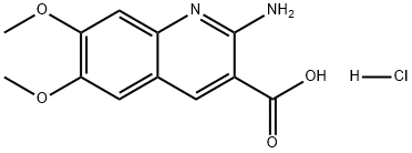 3-Quinolinecarboxylic acid, 2-amino-6,7-dimethoxy-, hydrochloride (1:1) Structure