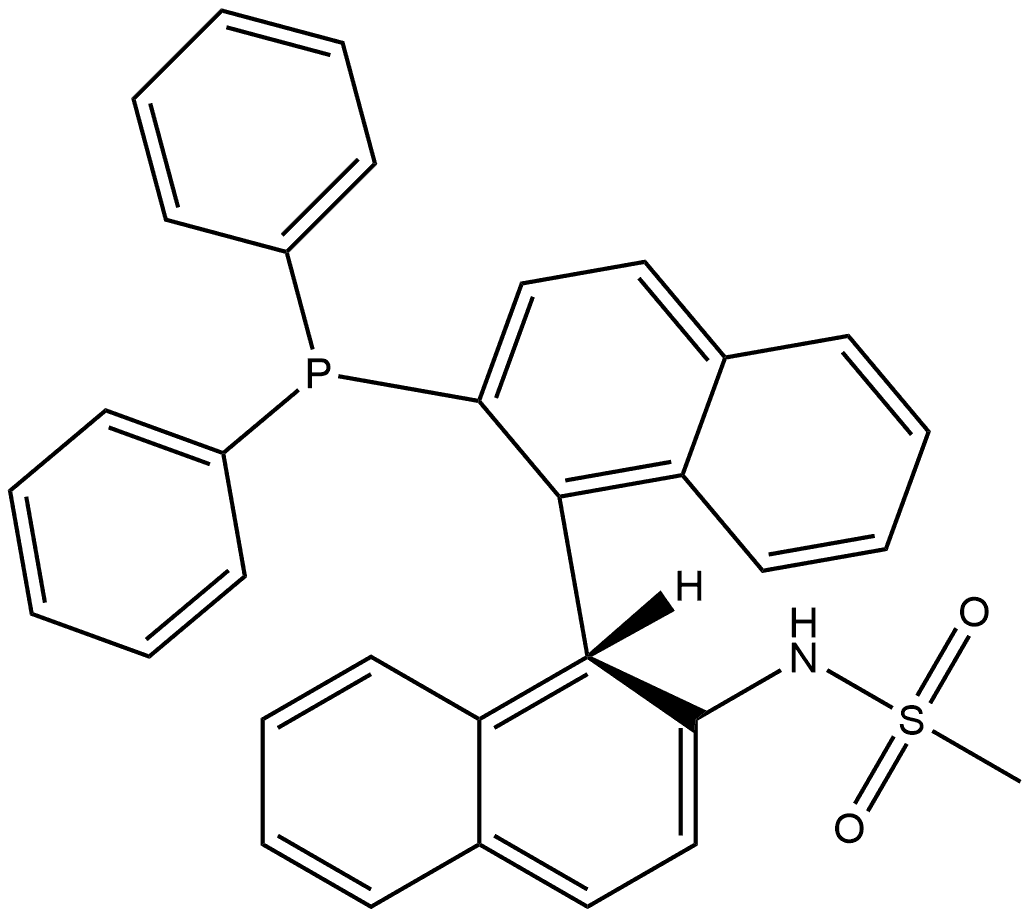 (S)-N-(2'-(diphenylphosphanyl)-[1,1'-binaphthalen]-2-yl)methanesulfonamide Structure