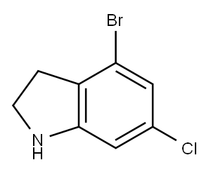 1H-Indole, 4-bromo-6-chloro-2,3-dihydro- Structure