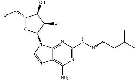 Adenosine, 2-[2-(3-methylbutylidene)hydrazinyl]- Structure