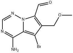 Pyrrolo[2,1-f][1,2,4]triazine-7-carboxaldehyde, 4-amino-5-bromo-6-(methoxymethyl)- Structure