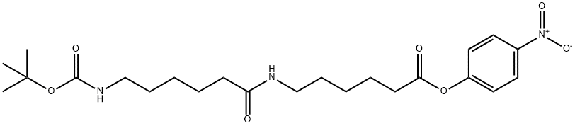 Hexanoic acid, 6-[[6-[[(1,1-dimethylethoxy)carbonyl]amino]-1-oxohexyl]amino]-, 4-nitrophenyl ester Structure