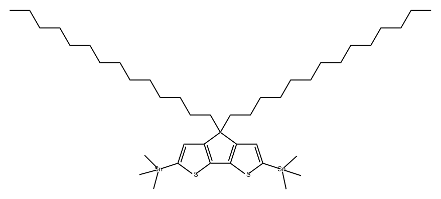 Stannane, 1,1'-(4,4-ditetradecyl-4H-cyclopenta[2,1-b:3,4-b']dithiophene-2,6-diyl)bis[1,1,1-trimethyl- Structure