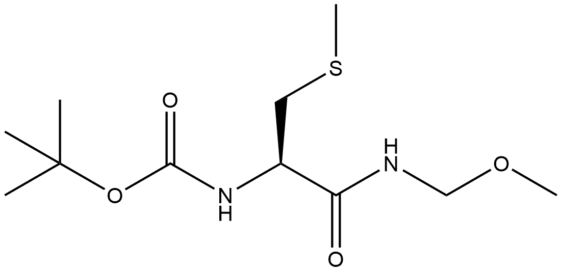 Carbamic acid, N-[(1R)-2-(methoxymethylamino)-1-[(methylthio)methyl]-2-oxoethyl]-, 1,1-dimethylethyl ester 구조식 이미지