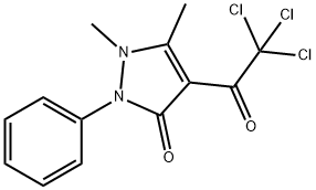 3H-Pyrazol-3-one, 1,2-dihydro-1,5-dimethyl-2-phenyl-4-(2,2,2-trichloroacetyl)- 구조식 이미지
