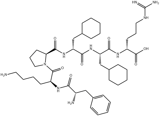 D-Arginine, L-phenylalanyl-L-lysyl-L-prolyl-3-cyclohexyl-D-alanyl-3-cyclohexyl-L-alanyl- (9CI) Structure