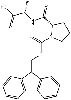 (S)-2-((S)-1-(((9H-Fluoren-9-yl)methoxy)carbonyl)pyrrolidine-2-carboxamido)propanoic acid Structure