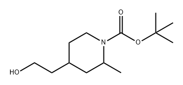 1-Piperidinecarboxylic acid, 4-(2-hydroxyethyl)-2-methyl-, 1,1-dimethylethyl ester 구조식 이미지