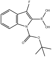 1H-Indole-1-carboxylic acid, 2-borono-3-fluoro-, 1-(1,1-dimethylethyl) ester Structure