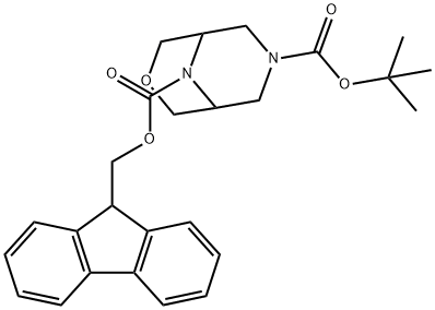 3-Oxa-7,9-diazabicyclo[3.3.1]nonane-7,9-dicarboxylic acid, 7-(1,1-dimethylethyl) 9-(9H-fluoren-9-ylmethyl) ester 구조식 이미지
