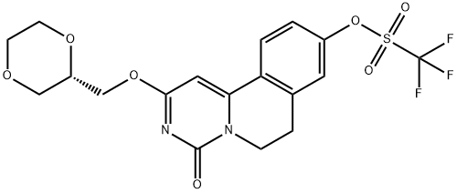 (S)-2-((1,4-dioxan-2-yl)methoxy)-4-oxo-6,7-dihydro-4H-pyrimido[6,1-a]isoquinolin-9-yl trifluoromethanesulfonate Structure