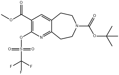 7H-Pyrido[2,3-d]azepine-3,7-dicarboxylic acid, 5,6,8,9-tetrahydro-2-[[(trifluoromethyl)sulfonyl]oxy]-, 7-(1,1-dimethylethyl) 3-methyl ester Structure