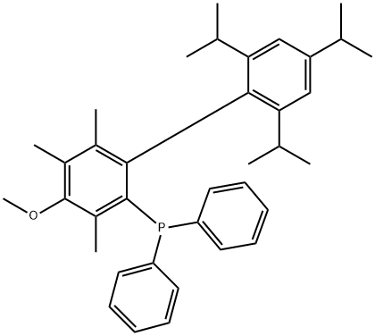 Phosphine, [4-methoxy-3,5,6-trimethyl-2',4',6'-tris(1-methylethyl)[1,1'-biphenyl]-2-yl]diphenyl- Structure