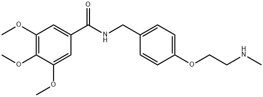 Benzamide, 3,4,5-trimethoxy-N-[[4-[2-(methylamino)ethoxy]phenyl]methyl]- 구조식 이미지