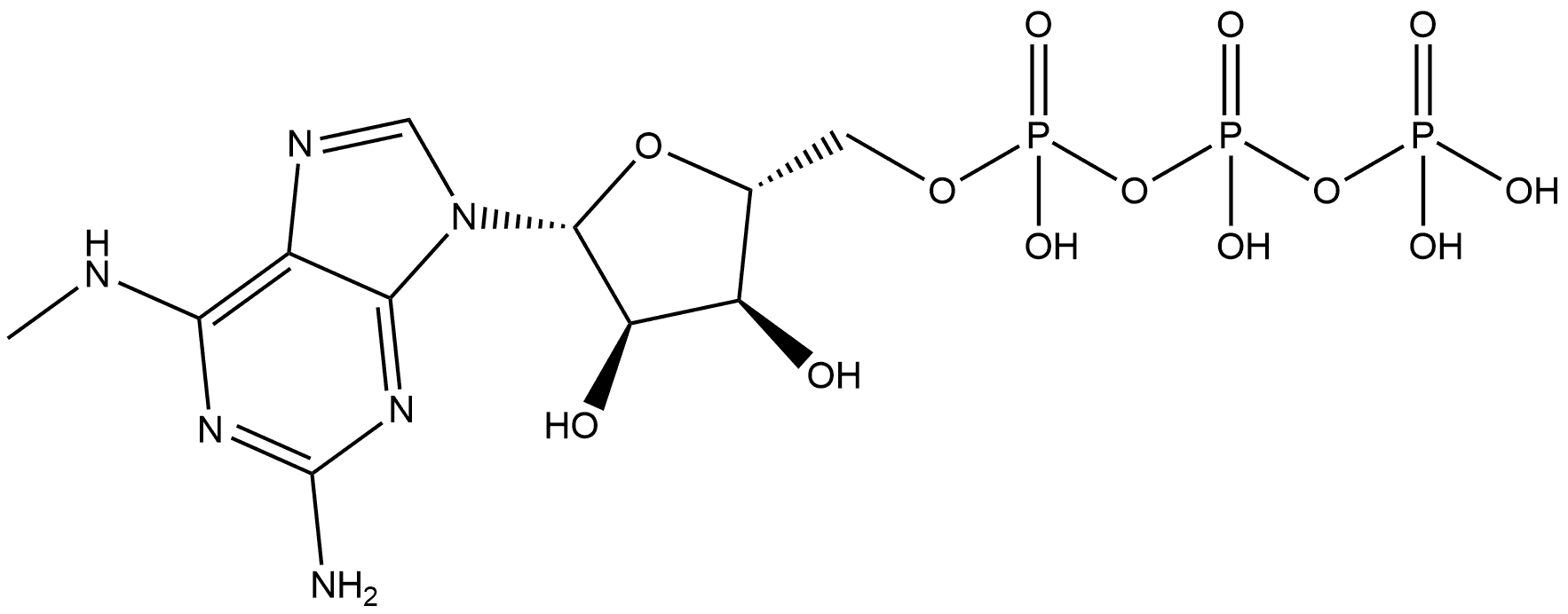 2-Amino-N-methyladenosine 5′-(tetrahydrogen triphosphate) 구조식 이미지