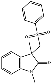 1, 3-dimethyl-3-((phenylsulfonyl)methyl)indolin-2-one Structure