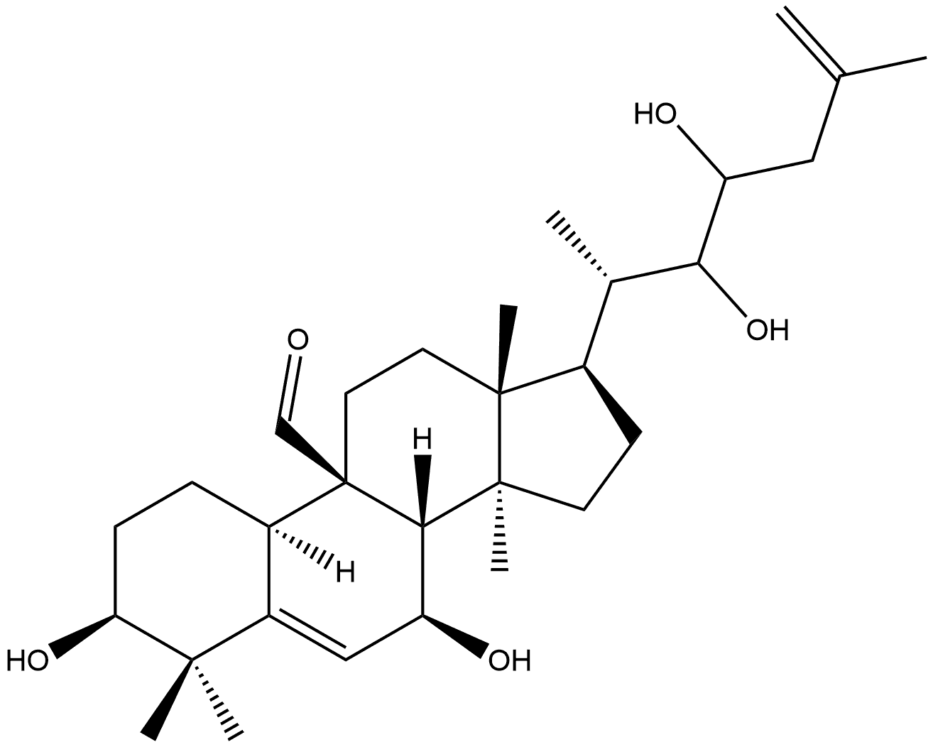 3,7,23,24-tetrahydroxycucurbita-5,25-dien-19-al 구조식 이미지