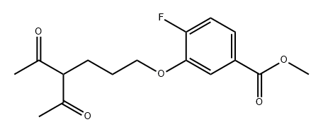 Benzoic acid, 3-[(4-acetyl-5-oxohexyl)oxy]-4-fluoro-, methyl ester Structure