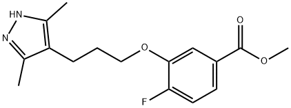 Benzoic acid, 3-[3-(3,5-dimethyl-1H-pyrazol-4-yl)propoxy]-4-fluoro-, methyl ester Structure