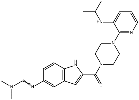 Methanimidamide, N,N-dimethyl-N'-[2-[[4-[3-[(1-methylethyl)amino]-2-pyridinyl]-1-piperazinyl]carbonyl]-1H-indol-5-yl]- 구조식 이미지